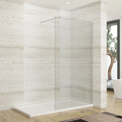 ELEGANT 700mm Wet Room Shower Screen Panel 8mm Easy Clean Glass Walk In Shower Enclosure - Image 2