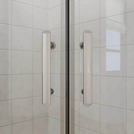 ELEGANT 800 X 800 Mm Quadrant Shower Enclosure Cubicle 6mm Easy Clean Glass Door Right Entry + Stone Tray + Waste Trap - Image 5