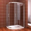 ELEGANT 1200 X 800 Mm Left Offset Quadrant Shower Enclosure 6mm Easy Clean Glass Sliding Door Shower Cubicle With Tray + Waste