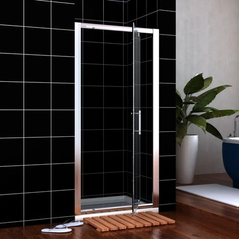 ELEGANT 900mm Pivot Hinge Shower Door 6mm Safety Glass Shower Enclosure Cubicle - Image 2