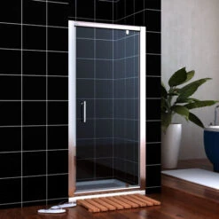 ELEGANT 860mm Pivot Hinge Shower Door 6mm Safety Glass Shower Enclosure Cubicle