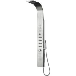 Milano Niagara - Modern Exposed Thermostatic Shower Tower Panel With Rainfall Shower Head&44 Body Jets&44 Hand Shower Handset And Waterblade Function - Chrome