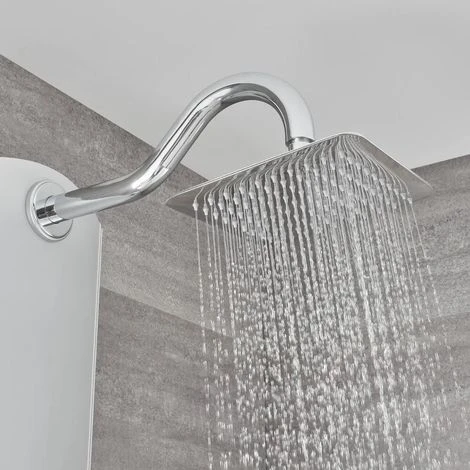 Milano Baya - Modern Exposed Aluminium Thermostatic Shower Tower Panel With Rainfall Shower Head&44 Hand Shower Handset And Body Jets - Chrome - Image 2