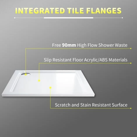 ELEGANT 800 X 800 X 40 Mm Square Stone Tray + Waste Trap - Image 2