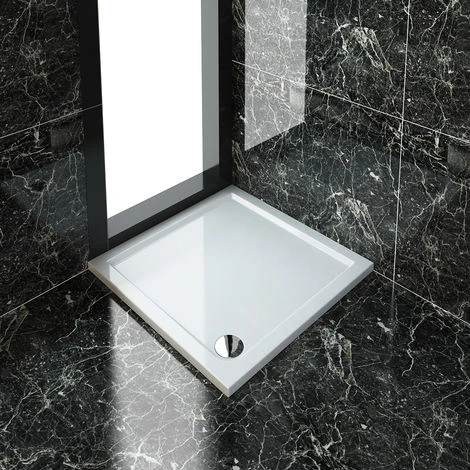 ELEGANT 900 X 900 X 40 Mm Square Stone Tray + Waste Trap