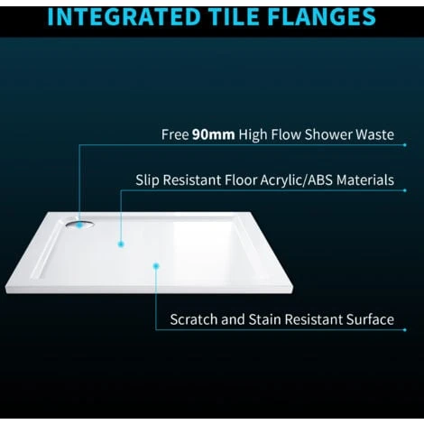 ELEGANT 900 X 900 X 40 Mm Square Stone Tray + Waste Trap - Image 2