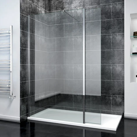 ELEGANT 1200mm Walk In Wetroom Shower Enclosure 8mm Easy Clean Glass Screen Panel With 300mm Return Panel