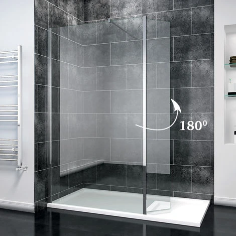 ELEGANT 1200mm Walk In Wetroom Shower Enclosure 8mm Easy Clean Glass Screen Panel With 300mm Return Panel - Image 2