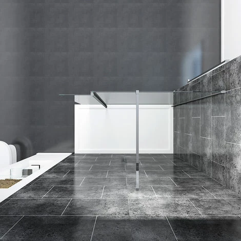 ELEGANT 1200mm Walk In Wetroom Shower Enclosure 8mm Easy Clean Glass Screen Panel With 300mm Return Panel - Image 3