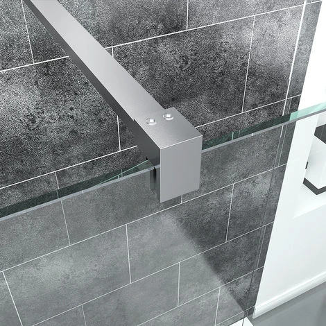 ELEGANT 1200mm Walk In Wetroom Shower Enclosure 8mm Easy Clean Glass Screen Panel With 300mm Return Panel - Image 4