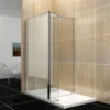 ELEGANT Easy Clean Walk In Wetroom Shower Enclosure 8mm Glass 800mm Screen Panel + 300mm Flipper Panel