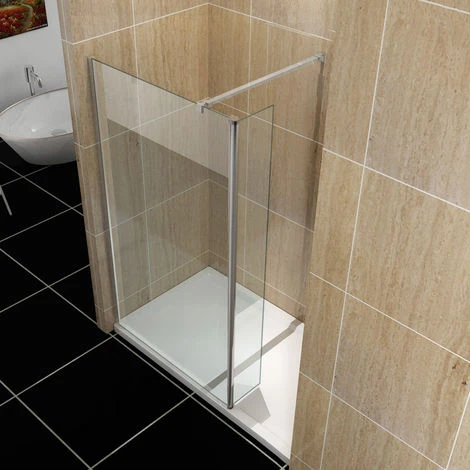 ELEGANT Easy Clean Walk In Wetroom Shower Enclosure 8mm Glass 800mm Screen Panel + 300mm Flipper Panel - Image 2