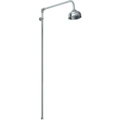 Nuie Beaumont Traditional Shower Riser Kit 4 Inch Fixed Head - Chrome