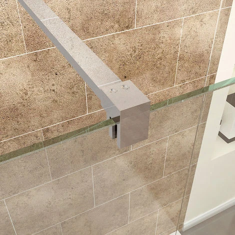 ELEGANT Walk In Shower Enclosure Wetroom Shower Glass Panel With 1200 X 760mm With Stone Tray - Image 3