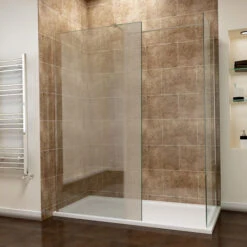 ELEGANT Walk In Shower Enclosure Wetroom Shower Glass Panel With 1200 X 900mm With Stone Tray