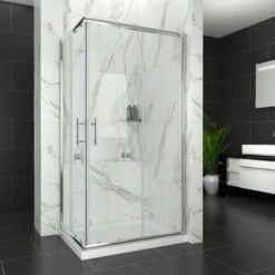 ELEGANT 900 X 700 X1850 Mm Sliding Corner Entry Shower Enclosure Door Cubicle