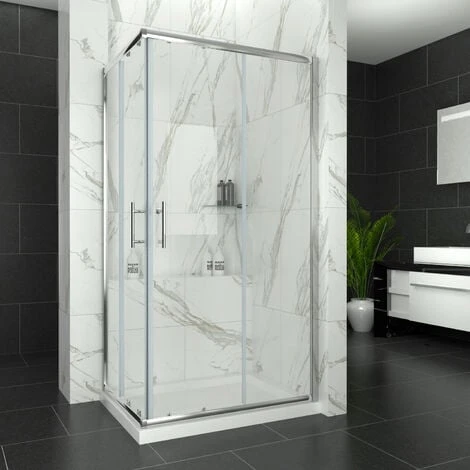 ELEGANT 900 X 700 X1850 Mm Sliding Corner Entry Shower Enclosure Door Cubicle