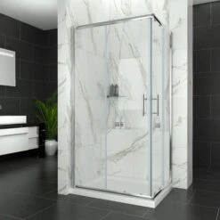 ELEGANT 800 X 700 Mm Sliding Corner Entry Shower Enclosure Door Cubicle