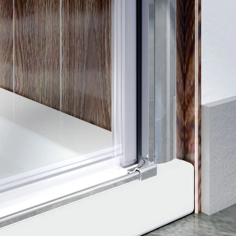 ELEGANT 700 X 700mm Frameless Pivot Shower Door Enclosure 6mm Safety Glass Reversible Shower Cubicle Door + Side Panel - Image 5