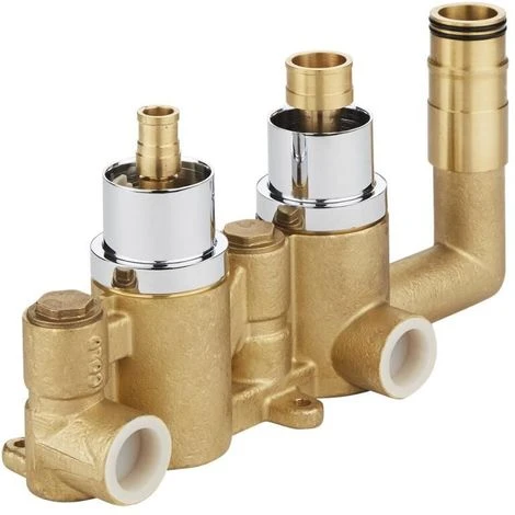 Milano Arvo - Modern 2 Outlet Twin Diverter Thermostatic Mixer Shower Valve With Hand Shower Handset And 1.75m Hose - Chrome - Image 4