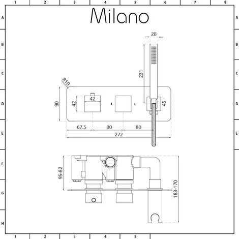 Milano Arvo - Modern 2 Outlet Twin Diverter Thermostatic Mixer Shower Valve With Hand Shower Handset And 1.75m Hose - Chrome - Image 5