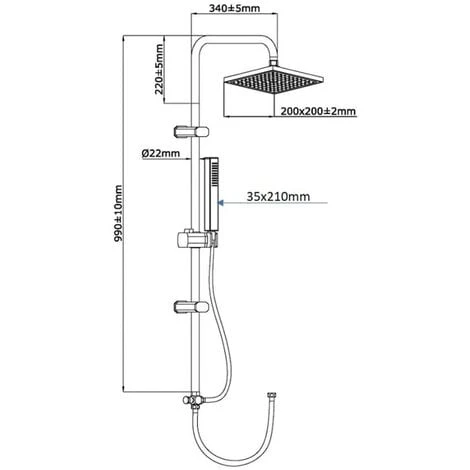 Dual Shower Head TOKYO Square SCHÜTTE - Image 3