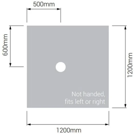 AKW Tuff Form Square Wet Room Former With GW50 Waste And Vinyl Adaptor 1200mm X 1200mm - Image 2