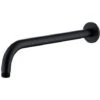 Solar Matt Black 380mm Round Wall Mounted Shower Arm