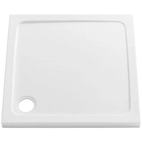 Modern Square 800 X 800 Shower Tray For Wetroom Stone Resin With Waste Plug - Image 2