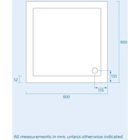 Modern Square 800 X 800 Shower Tray For Wetroom Stone Resin With Waste Plug - Image 4