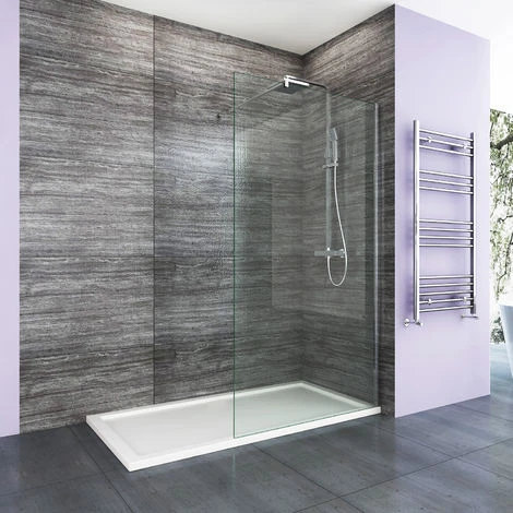 ELEGANT 800mm Walk In Shower Screen Enclosure 8mm Easy Clean Glass Wetroom Shower Screen Panel