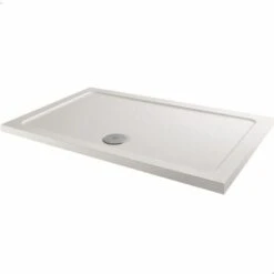 Modern Rectangle Shower Tray 1200 X 700mm Low Profile Slimline Lightweight White