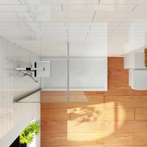 ELEGANT Walk In Shower Enclosure 8mm Easy Clean Glass Wetroom 1000mm Shower Screen Panel - Image 2