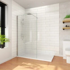ELEGANT Walk In Wetroom Shower Enclosure 900mm Shower Screen Panel 8mm Easy Clean Glass Frameless