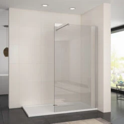 ELEGANT 1100mm Frameless Wet Room Shower Screen Panel 8mm Easy Clean Glass Walk In Shower Enclosure
