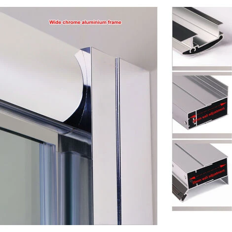 ELEGANT 1000 X 700 Mm Pivot Hinge Shower Enclosure Shower Screen Cubicle With Side Panel - Image 5