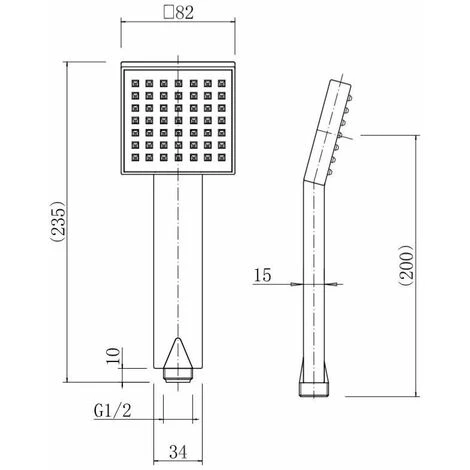 Bathroom Square Shower Handset Head Chrome 82mm Modern - Image 2