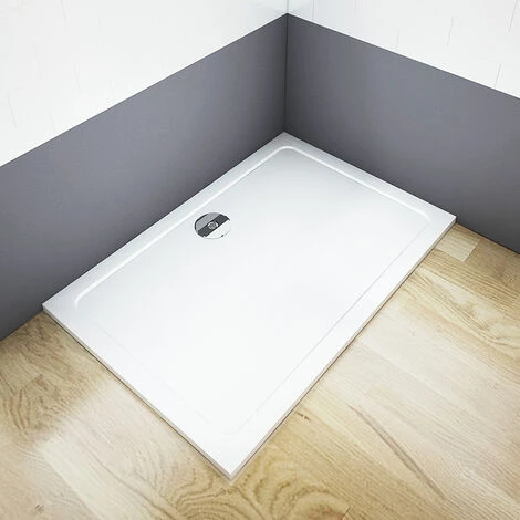 AICA 1000X800mm Slimline Rectangle Shower Enclosure Stone Tray Free Waste - Image 2
