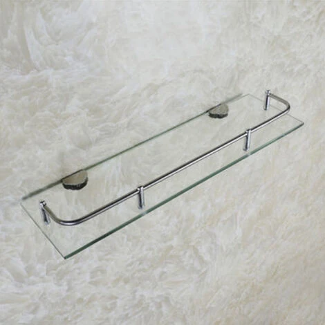 Livingandhome 40CM Wall Mounted Glass Shower Storage Caddy For Bathroom - Image 3