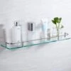 Livingandhome 60CM Wall Mounted Glass Shower Storage Caddy For Bathroom