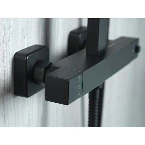 Aqualisa Deco Thermostatic Mixer Shower Square Bar Valve Black DECO.SQR.SC.MB - Image 4