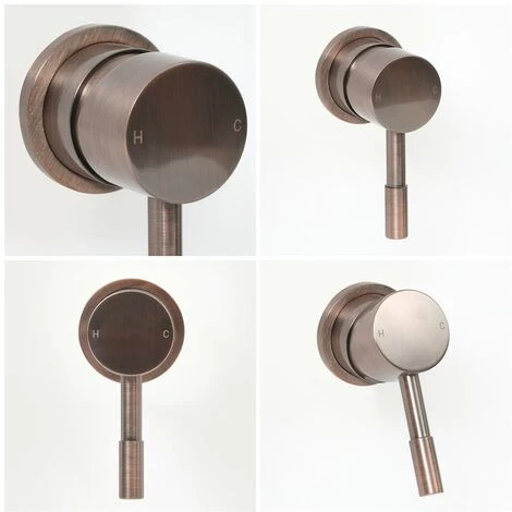 Milano Amara - Modern Manual Mixer Shower Valve With 1 Outlet - Brushed Copper - Image 2