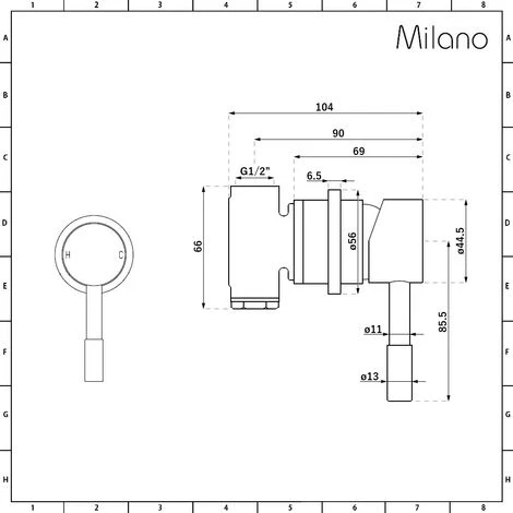 Milano Amara - Modern Manual Mixer Shower Valve With 1 Outlet - Brushed Copper - Image 3