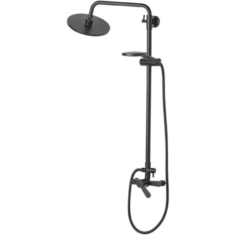 Modern Mixer Shower Set Brass Rain Function Wall Hanging Matt Black Farin - Image 4