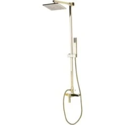 Modern Mixer Set Brass Rainfall Hand Shower Wall Mounted Gold Tagbo