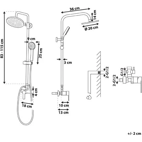 Modern Mixer Shower Set Brass Rain Function Wall Hanging Glossy Silver Tinkisso - Image 3
