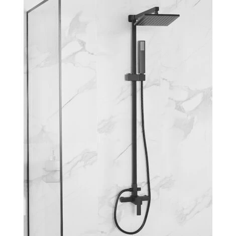 Modern Mixer Set Brass Rainfall Hand Shower Wall Mounted Matt Black Tagbo - Image 2