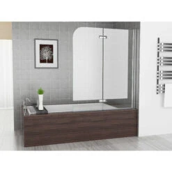 Lisa 900 X 1400 Mm Bath Screen Shower Screen 2 Folding 180° Hinge Door Panel 6mm Easy Clean Glass