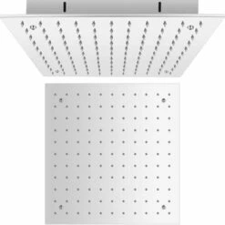 Milano Arvo - Chrome Modern 400mm Square Ceiling Mounted Recessed Shower Head