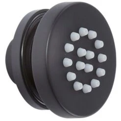 Milano Nero - Modern Front Fix Black Bathroom Shower Round Body Jet